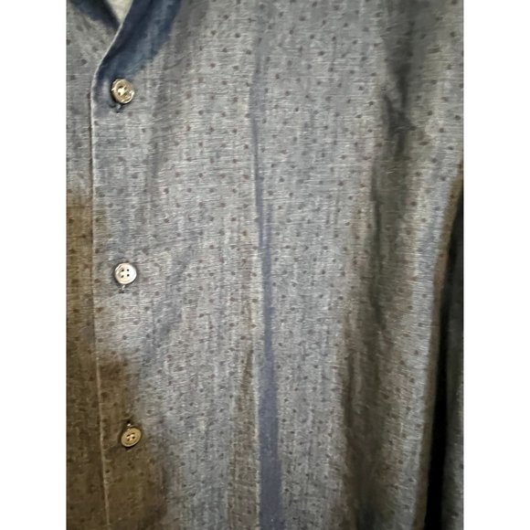 Hugo Boss Cotton Cashmere Polka Dot Long Sleeve Button Up Shirt - Size XL - Picture 2 of 6